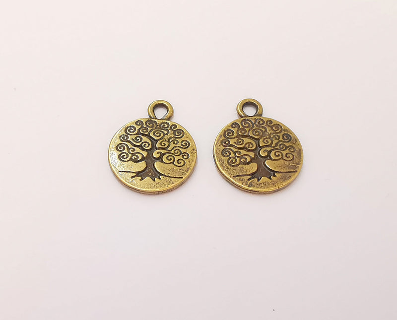 10 Tree Charms Antique Bronze Plated Charms (19x15mm)  G22910