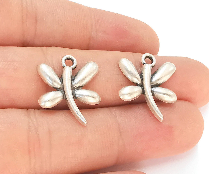 5 Butterfly Charms Antique Silver Plated Charm (21x19mm) G22437