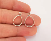 10 Silver Drop Charms Antique Silver Plated Charms (19x13mm)  G22441