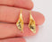 2 Flower Charms 24k Shiny Gold Plated Brass Charms (28x9mm) G22913