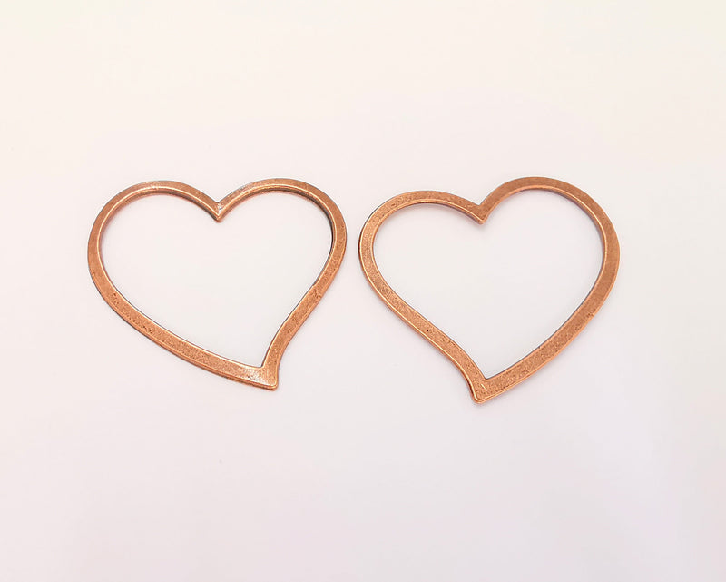 5 Hearts Charms Antique Copper Plated Charms (39x35mm)  G22530