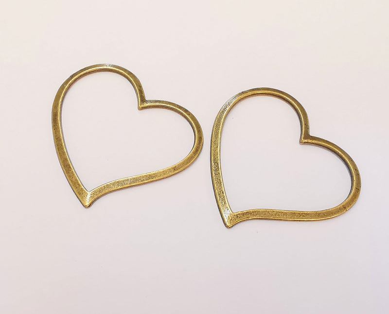5 Hearts Charms Antique Bronze Plated Charms (39x35mm)  G22534