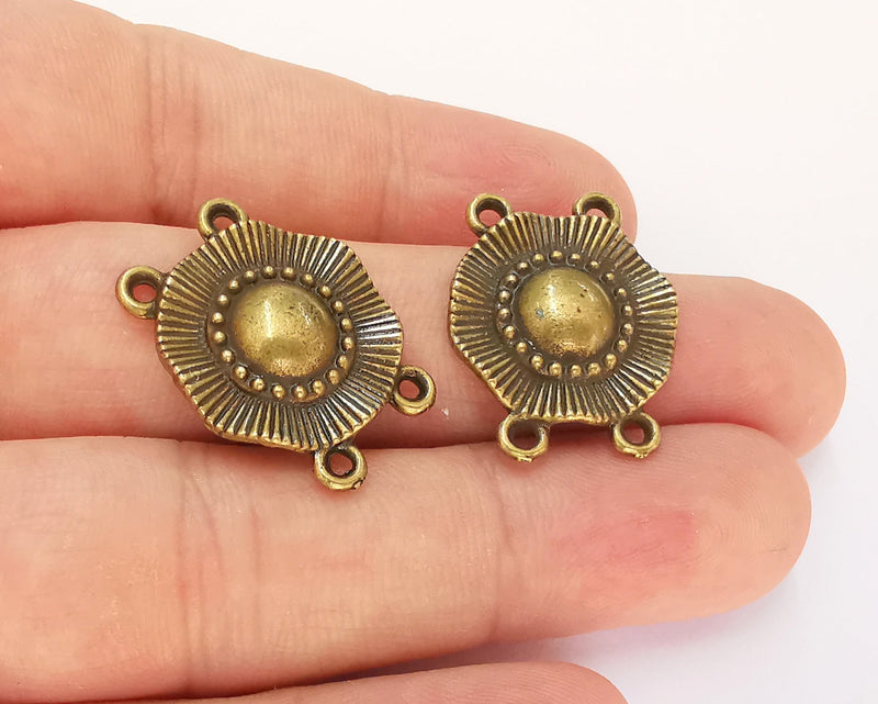 4 Antique Bronze Charms Connector Antique Bronze Plated Charms (26x20mm) G22545