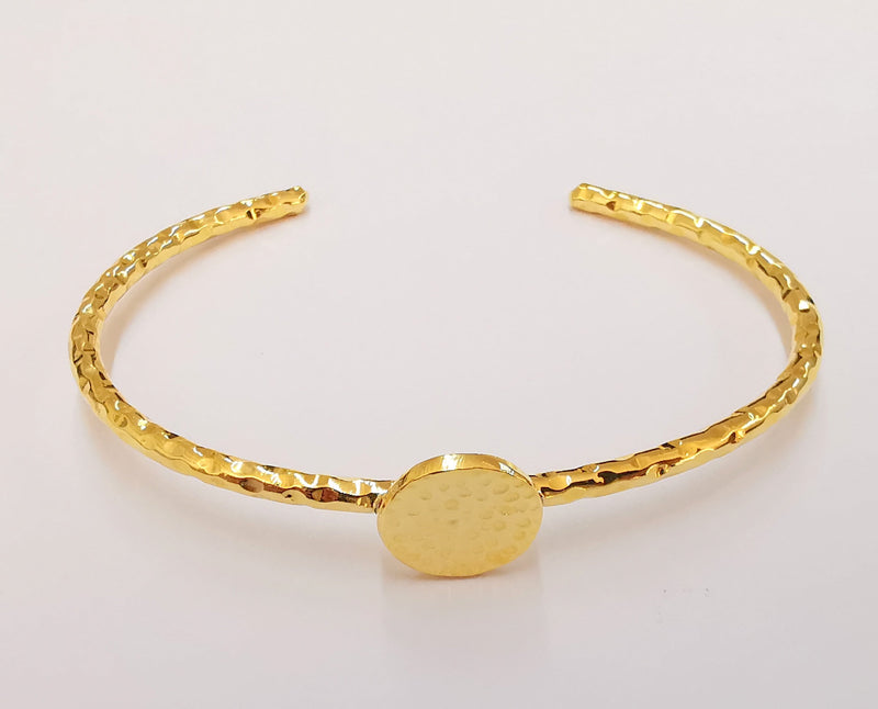 Shiny Gold Blanks Hammered Bracelet Blanks Cuff Blanks Adjustable Bracelet Blank Gold Plated Bracelet (14 mm Blanks ) G22930