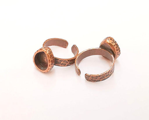 Copper Ring Blank Setting Cabochon Base inlay Ring Backs Mounting Adjustable Ring Base Bezel (10x8mm blank) Antique Copper Plated G22932