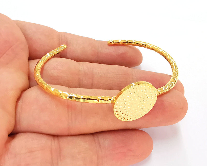 Shiny Gold Blanks Hammered Bracelet Blanks Cuff Blanks Adjustable Bracelet Blank Gold Plated Bracelet (20 mm Blanks ) G22581