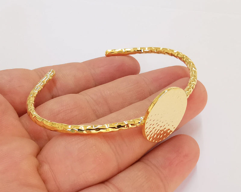 Shiny Gold Blanks Hammered Bracelet Blanks Cuff Blanks Adjustable Bracelet Blank Gold Plated Bracelet (22 mm Blanks ) G22591