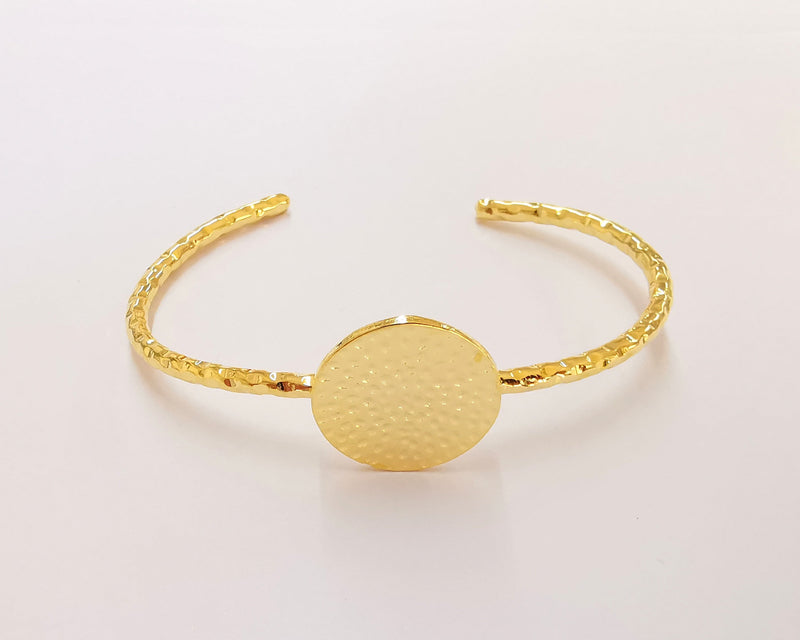 Shiny Gold Blanks Hammered Bracelet Blanks Cuff Blanks Adjustable Bracelet Blank Gold Plated Bracelet (22 mm Blanks ) G22591