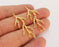 2 Coral Charms 24K Shiny Gold Plated Charms  (43x20mm)  G22604