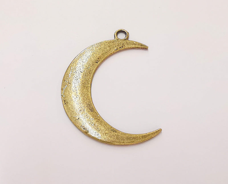 2 Crescent Charms Antique Bronze Plated Charms (43mm)  G22607