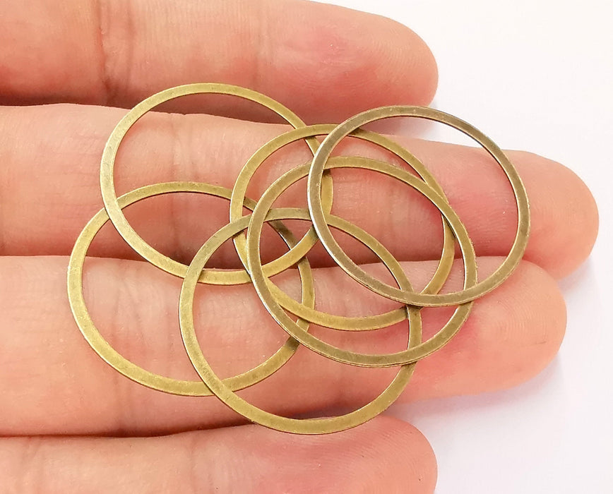 10 Bronze Circle Findings Antique Bronze Plated Brass Circle (28mm)  G22611