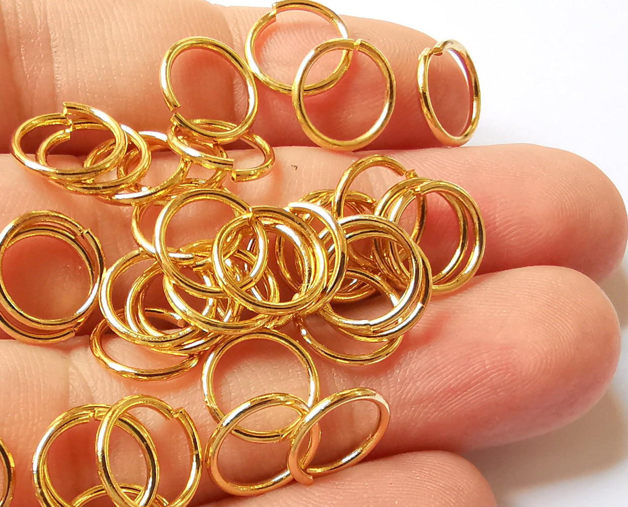 20  Shiny Gold jumpring 24k Gold Brass Strong jumpring Findings (11 mm)  G22938
