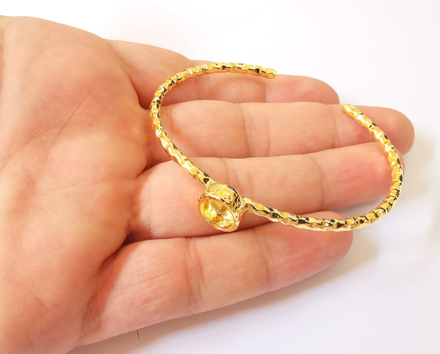 Shiny Gold Hammered Bracelet Blanks Settings Cuff Blanks Resin Blank İnlay Blank Adjustable Bracelet Gold Plated Bracelet (10x8 mm ) G22949