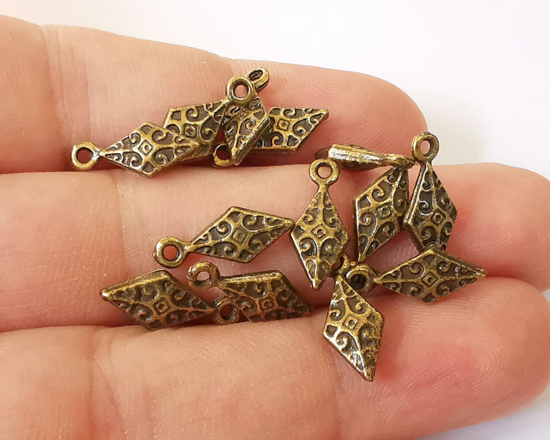 20 Marquise Charms Antique Bronze Plated Charms (16x7mm)  G22957
