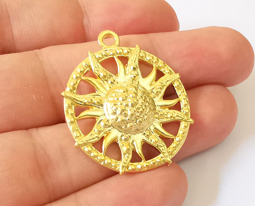 Sun Charms Gold Plated Charms (35x30mm)  G22962