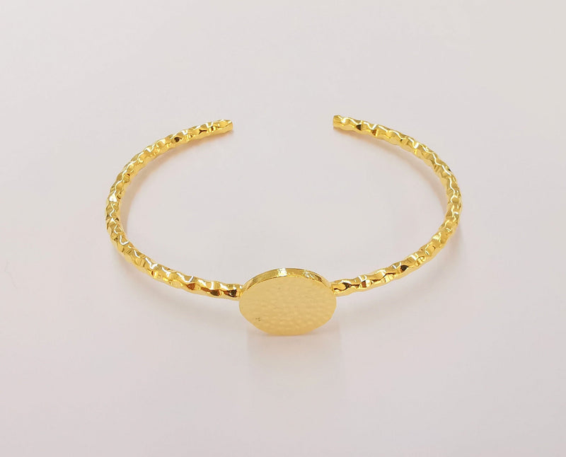 Shiny Gold Blanks Hammered Bracelet Blanks Cuff Blanks Adjustable Bracelet Blank Gold Plated Bracelet (18 mm Blanks ) G23145