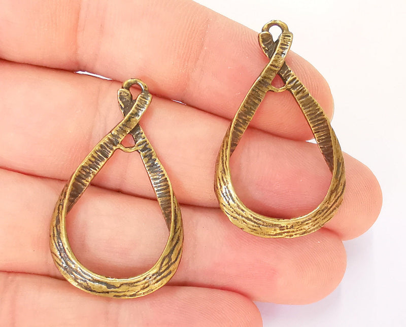 2 Antique Bronze Charms Antique Bronze Plated Charms (39x23mm)  G22982