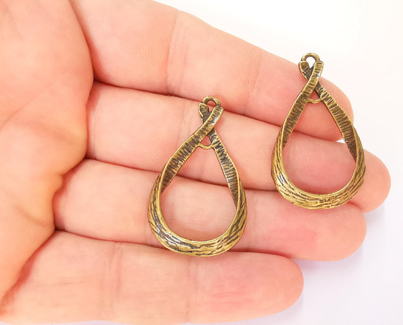 2 Antique Bronze Charms Antique Bronze Plated Charms (39x23mm)  G22982