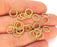 20 Twisted Circle Findings 24k Shiny Gold Circle Findings (10 mm)  G22661