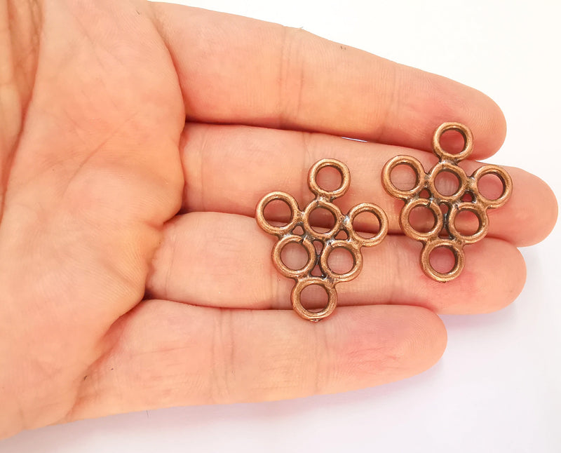 2 Antique Copper Charms Antique Copper Plated Charms (33x27mm)  G22673