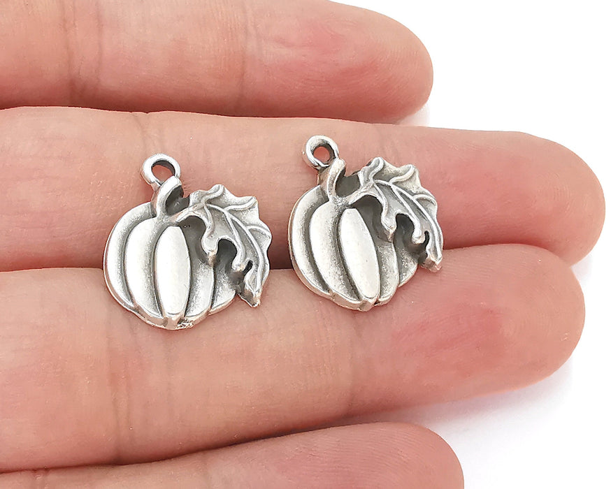 5 Silver Charms Antique Silver Plated Charms (20x18mm)  G22680