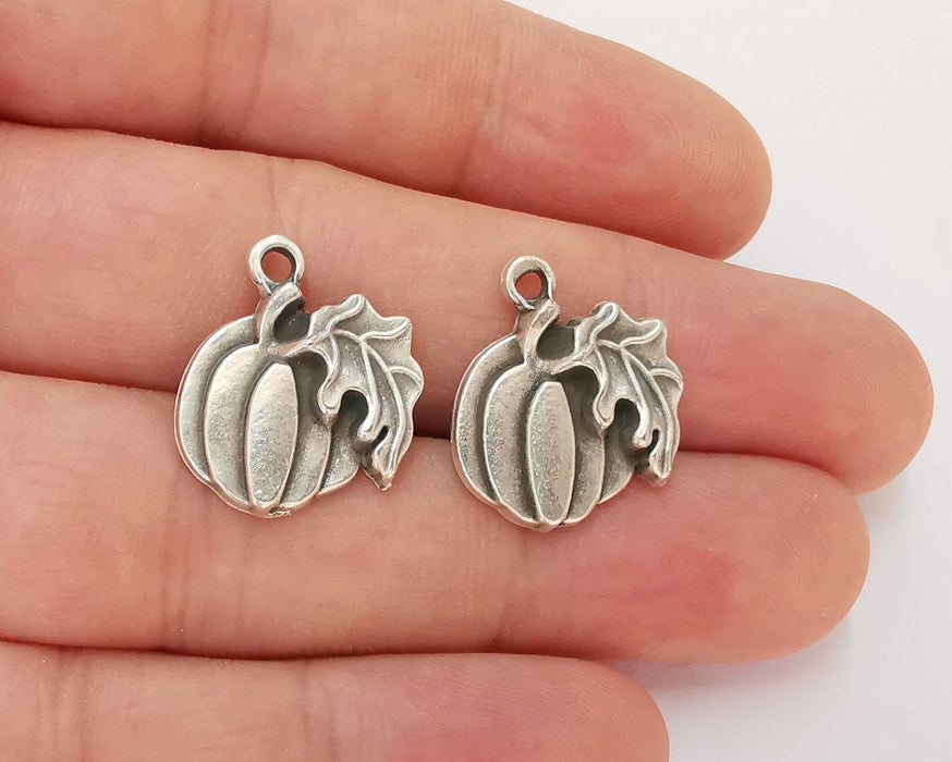 5 Silver Charms Antique Silver Plated Charms (20x18mm)  G22680