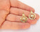 2 Gold Charms Shiny Gold Plated Charms (27x18mm)  G22690