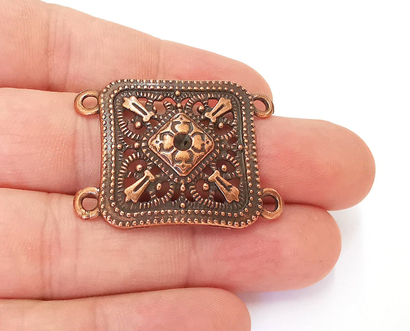 2 Copper Charms Connector Antique Copper Plated Charms (38x29mm)  G22710