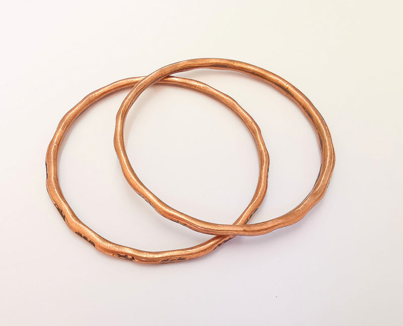 2 Copper Large Circle Connector Pendant Antique Copper Plated Pendant (68mm) G22712