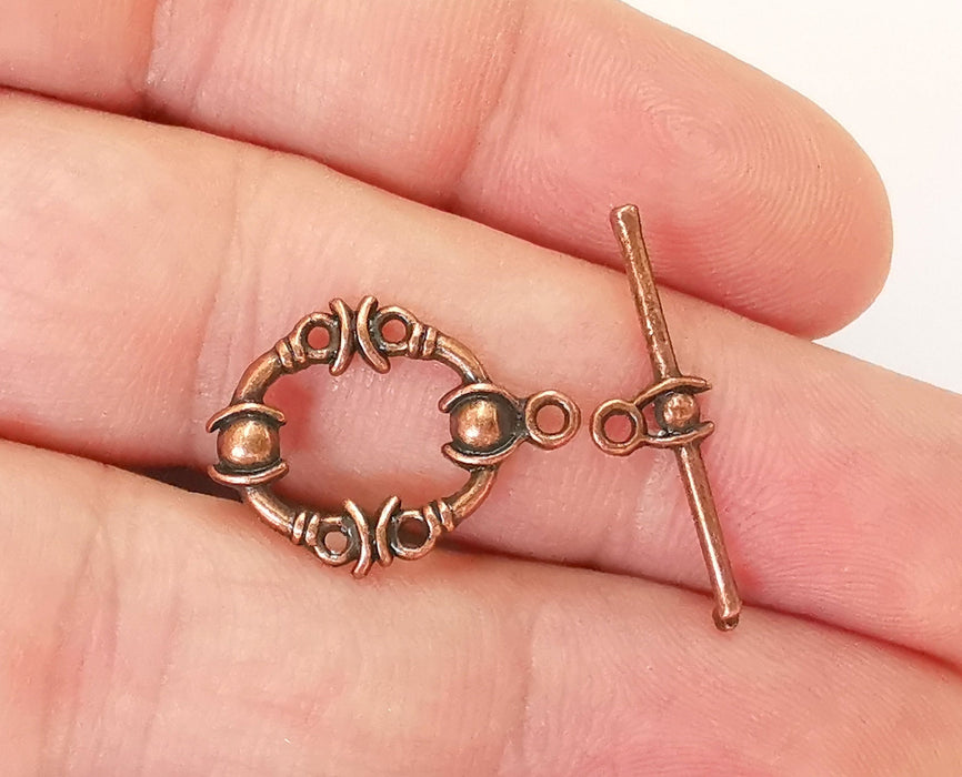 Toggle Clasps 10 sets Antique Copper Plated Toggle Clasp Findings (21x16mm)+(25x8mm)  G23066