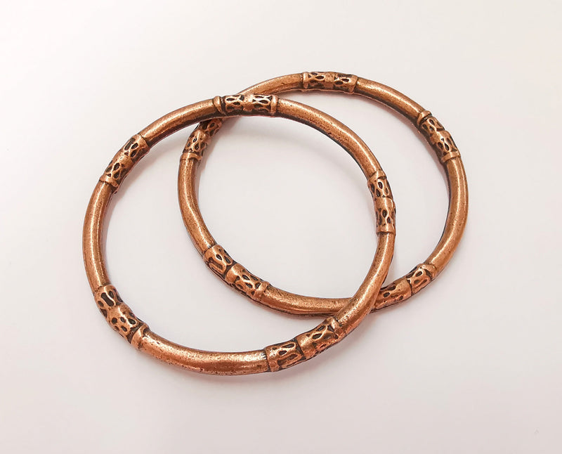 Copper Large Circle Connector Pendant Antique Copper Plated Pendant (68mm) G22751