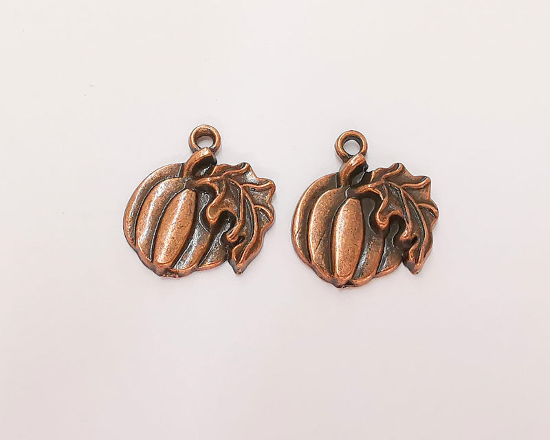 5 Copper Fruit Charms Antique Copper Plated Charms (20x18mm)  G24925