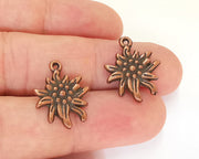 6 Lotus Charms Flower Charms Antique Copper Plated Charms (21x17mm)  G23117