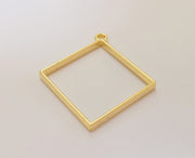 2 Heart Bezel Charms Gold Plated Charms (47x43mm) G23122