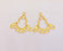 4 Drop Connector Charms Gold Plated Charms  (25x25mm)  G23129