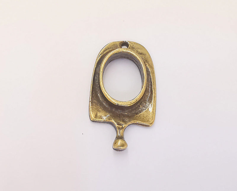 2 Bronze Charms Antique Bronze Plated Charms (38x21mm)  G22780