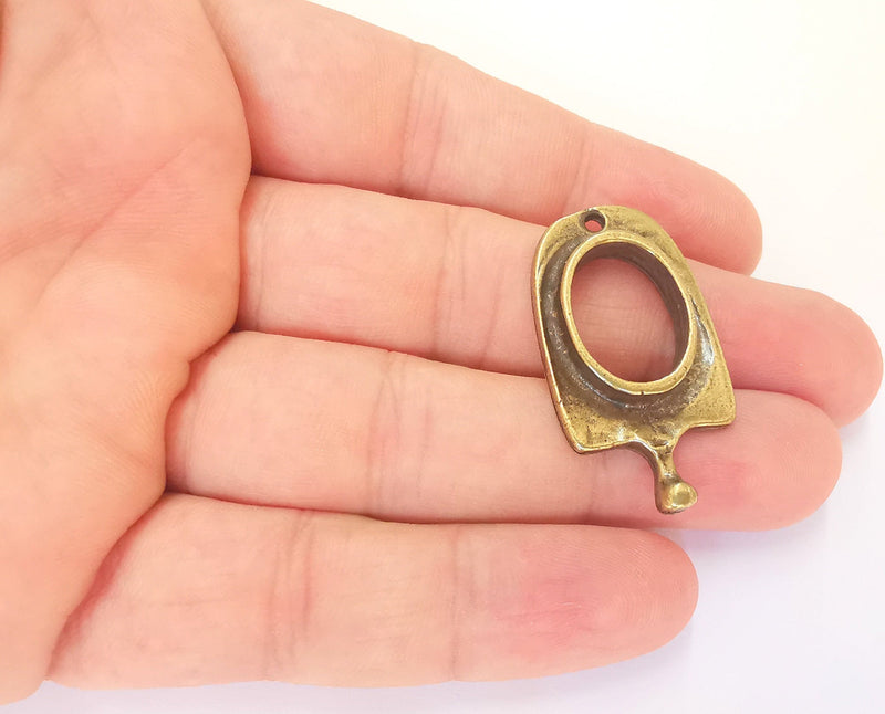 2 Bronze Charms Antique Bronze Plated Charms (38x21mm)  G22780