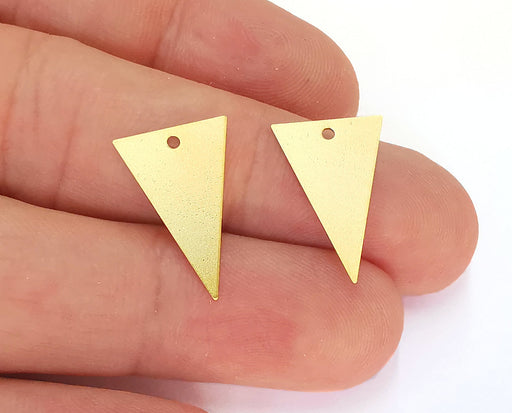 4 Triangle Charms Gold Plated Brass Charms (20x13mm)  G23132