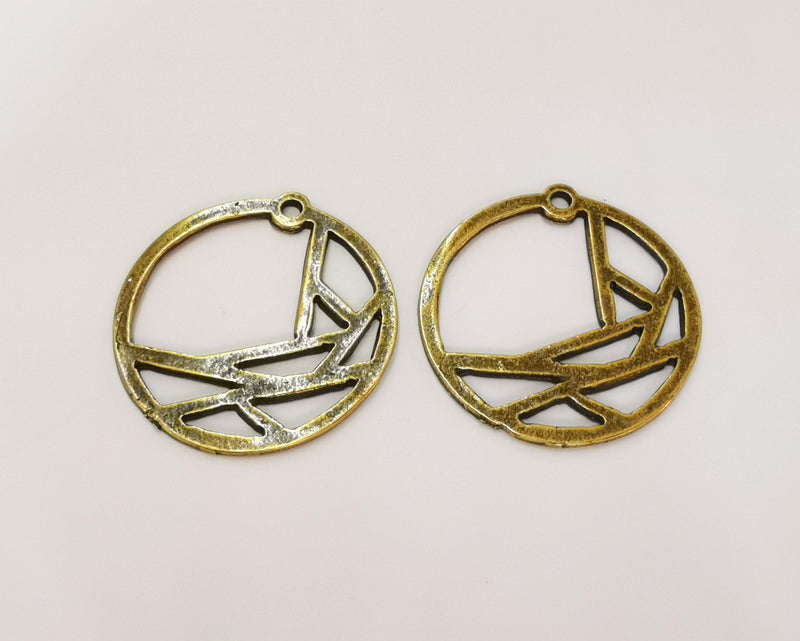 2  Antique Bronze Charms Antique Bronze Plated Charms (35x33mm)  G22799