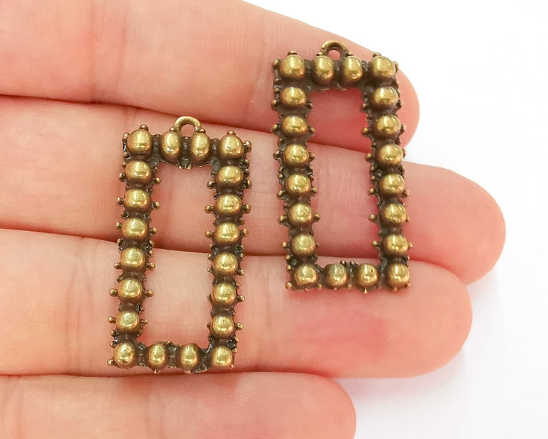 2 Antique Bronze Charms Antique Bronze Plated Charms (36x18mm)  G22802