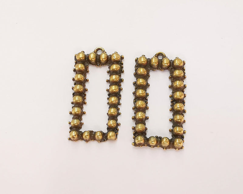 2 Antique Bronze Charms Antique Bronze Plated Charms (36x18mm)  G22802