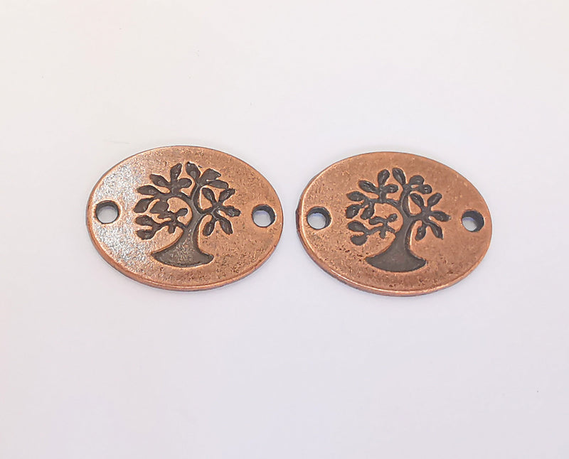 10 Tree Connector Charms Antique Copper Plated Tree Connector  (22x17mm) G22805