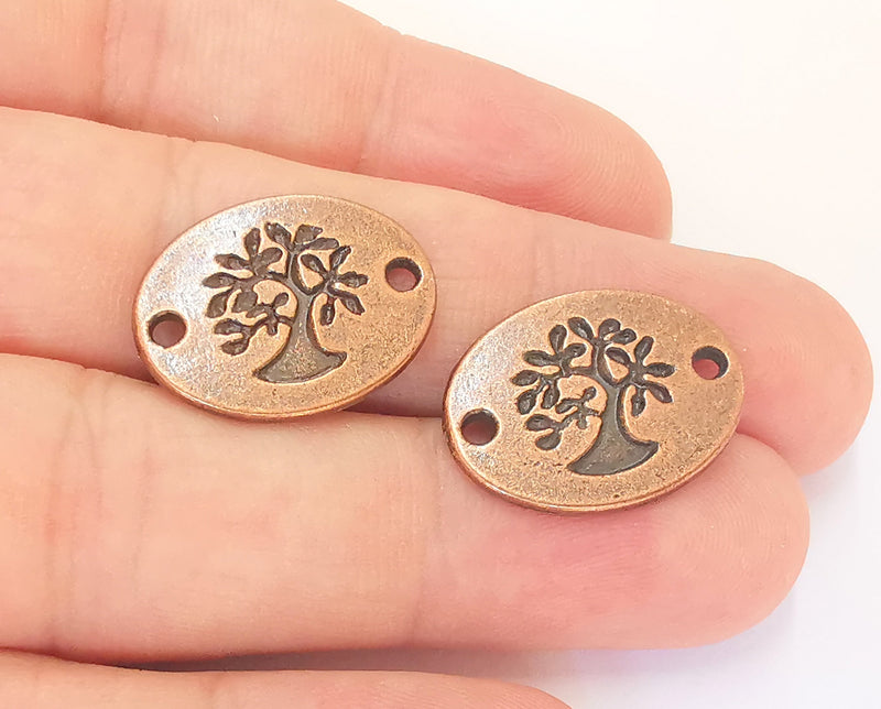 10 Tree Connector Charms Antique Copper Plated Tree Connector  (22x17mm) G22805