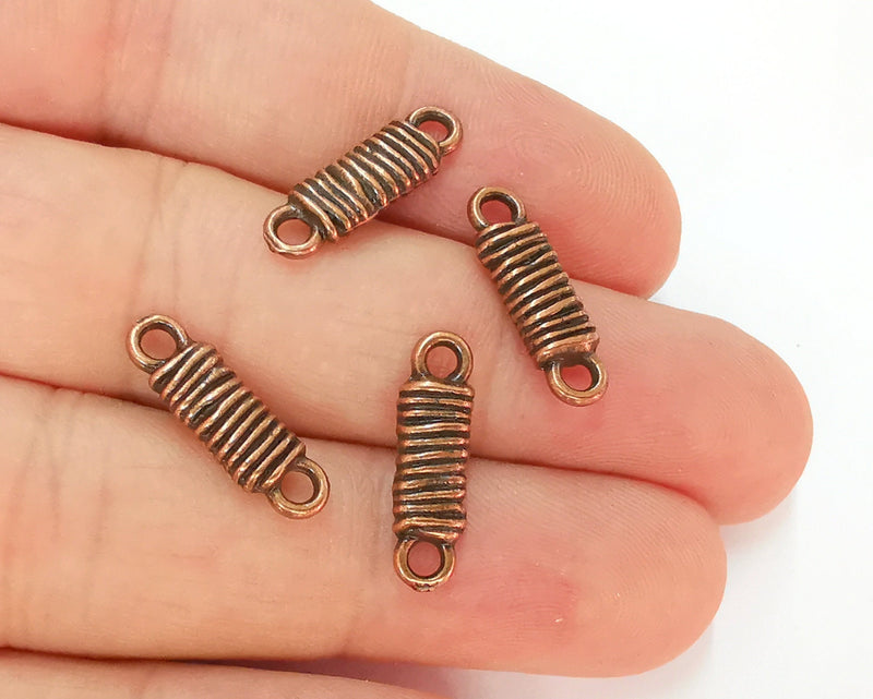 6 Spiral Charms Antique Copper Plated Charms (20x6mm)  G22808