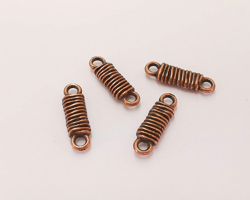 6 Spiral Charms Antique Copper Plated Charms (20x6mm)  G22808