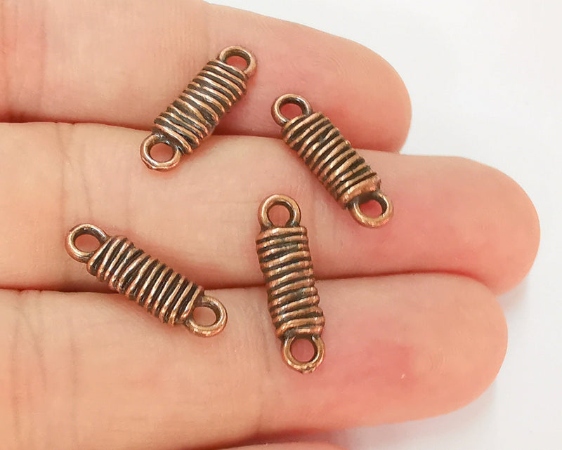 6 Spiral Charms Antique Copper Plated Charms (20x6mm)  G22808