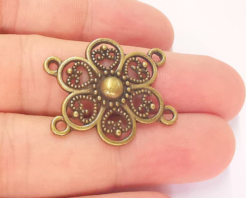 2 Antique Bronze Connector Charms Antique Bronze Plated Charms (30x26mm)  G22816