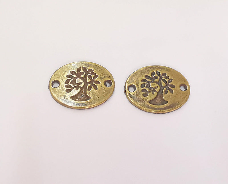 10 Tree Connector Charms Antique Bronze Plated Tree Connector  (22x17mm) G22817