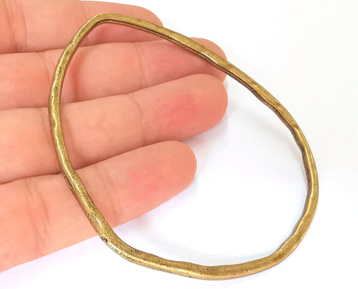 Hammered Drop Findings Antique Bronze Plated Findings (87x69mm)  G23148