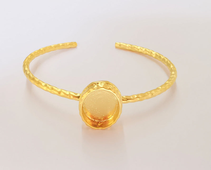 Matte Gold Hammered Bracelet Blanks Settings Cuff Blanks Resin Blank İnlay Blank Adjustable Bracelet Gold Plated Bracelet (18x13mm) G23151